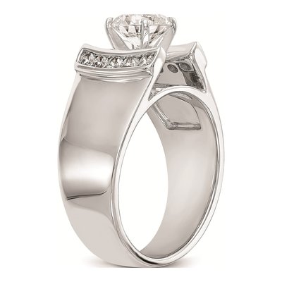 14K White Gold Peg Set Channel Engagement Ring Mounting – view 6
