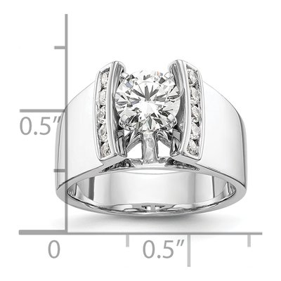 14K White Gold Peg Set Channel Engagement Ring Mounting – view 8