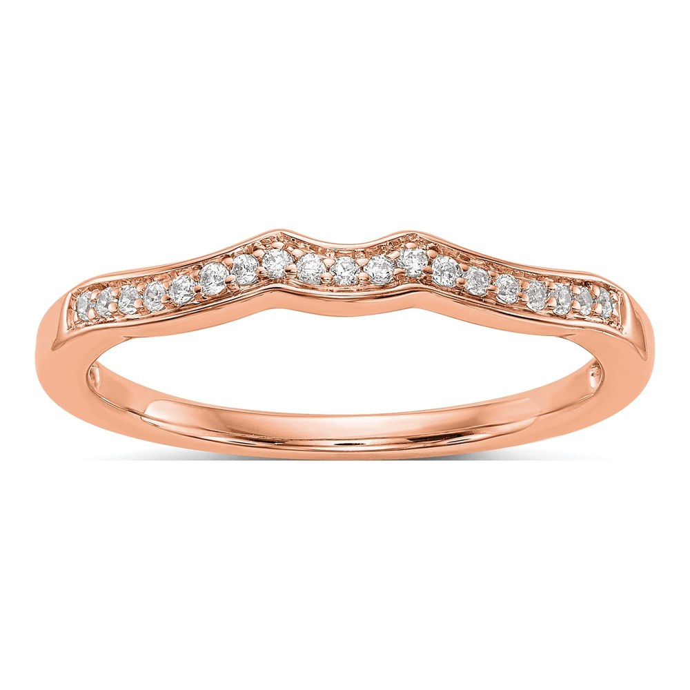 14K Rose Gold 1/10 ct tw Diamond Wedding Band