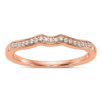 14K Rose Gold 1/10 ct tw Diamond Wedding Band