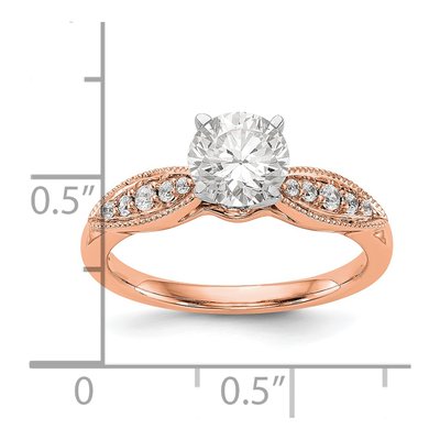 14K Rose Gold Diamond Engagement Engagement Ring Semi-Mount – view 3