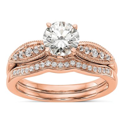 14K Rose Gold Diamond Engagement Engagement Ring Semi-Mount – view 4