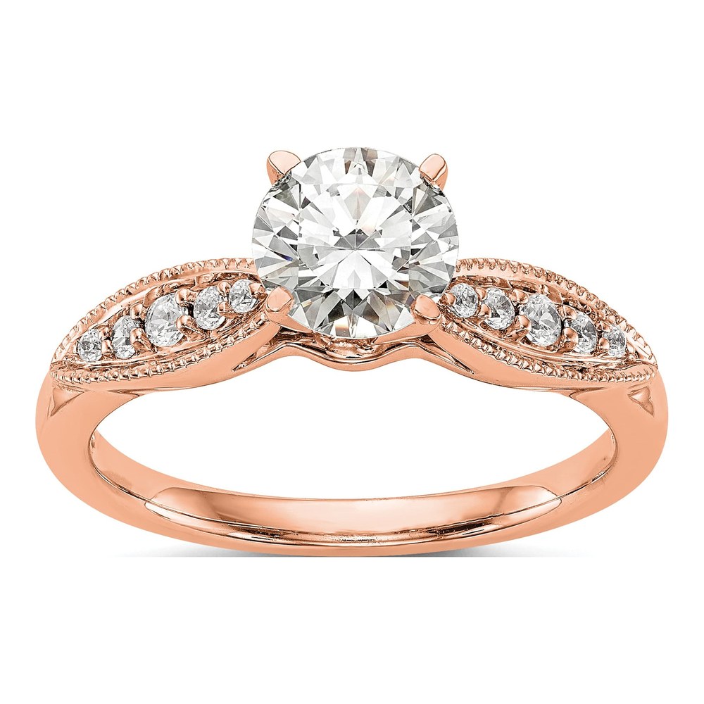 14K Rose Gold Diamond Engagement Engagement Ring Semi-Mount