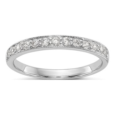 14K White Gold 1/3 ct tw Diamond Wedding Band