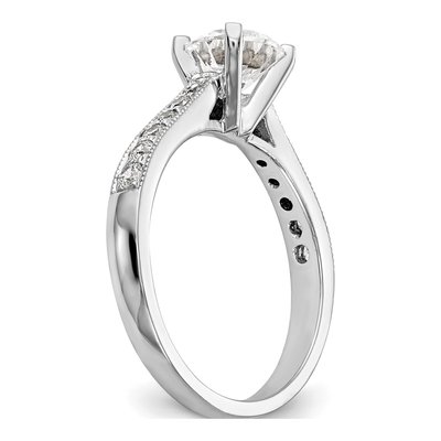 14K White Gold Lab-Grown Diamond Center Round Engagement Ring Semi-Mount – view 8