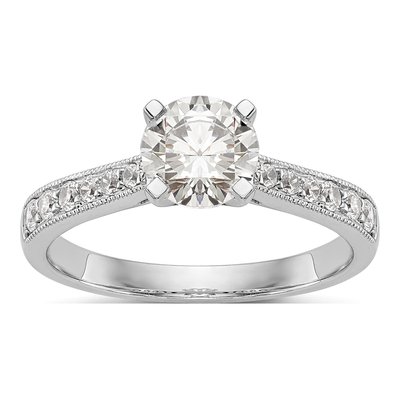14K White Gold Diamond Engagement Engagement Ring Semi-Mount