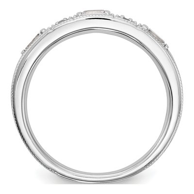 14K White Gold Diamond Wedding Band Mounting – view 2