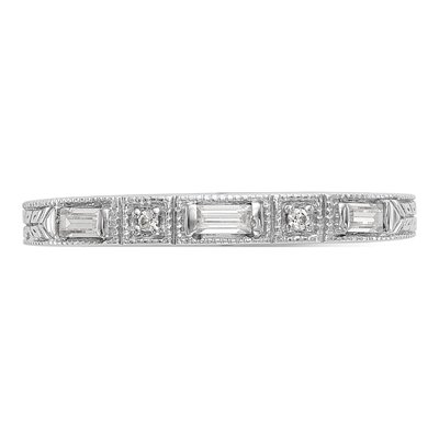 14K White Gold Diamond Wedding Band Mounting – view 5