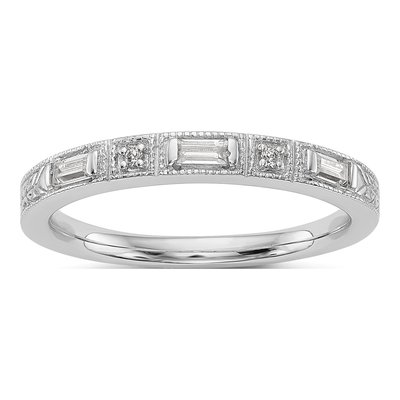 14K White Gold Diamond Wedding Band Mounting