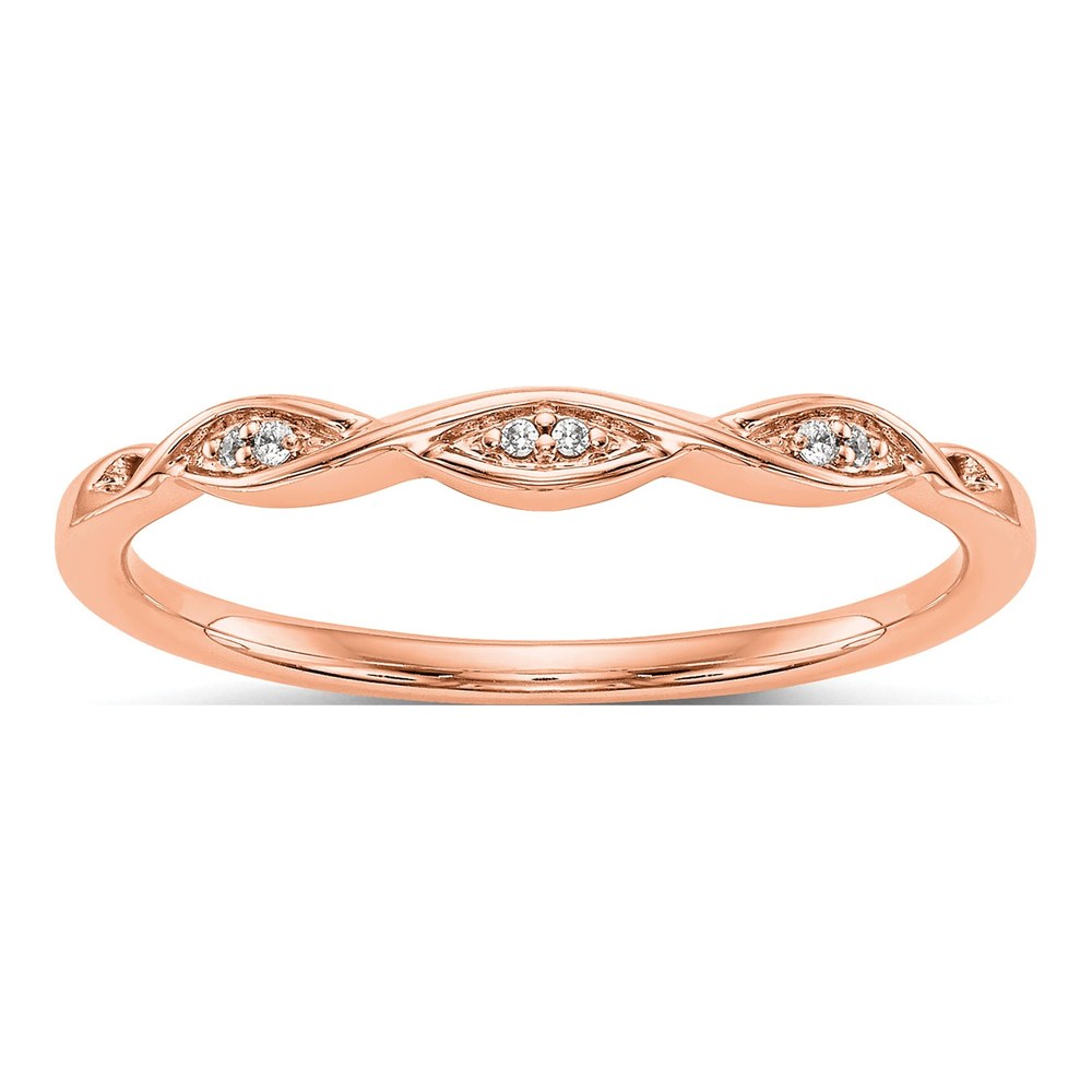 14K Rose Gold Diamond Wedding Band