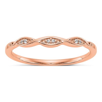 14K Rose Gold Diamond Wedding Band
