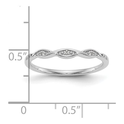 14K White Gold Diamond Wedding Band – view 7