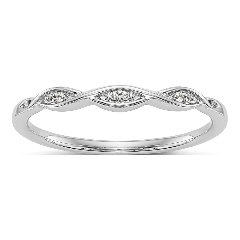 14K White Gold Diamond Wedding Band