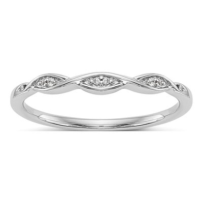 14K White Gold Diamond Wedding Band