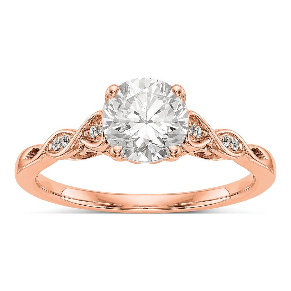14K Rose Gold Diamond Engagement Engagement Ring Semi-Mount