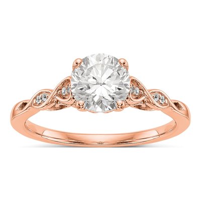 14K Rose Gold Diamond Engagement Engagement Ring Semi-Mount