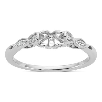 14K White Gold Diamond Engagement Engagement Ring Semi-Mount