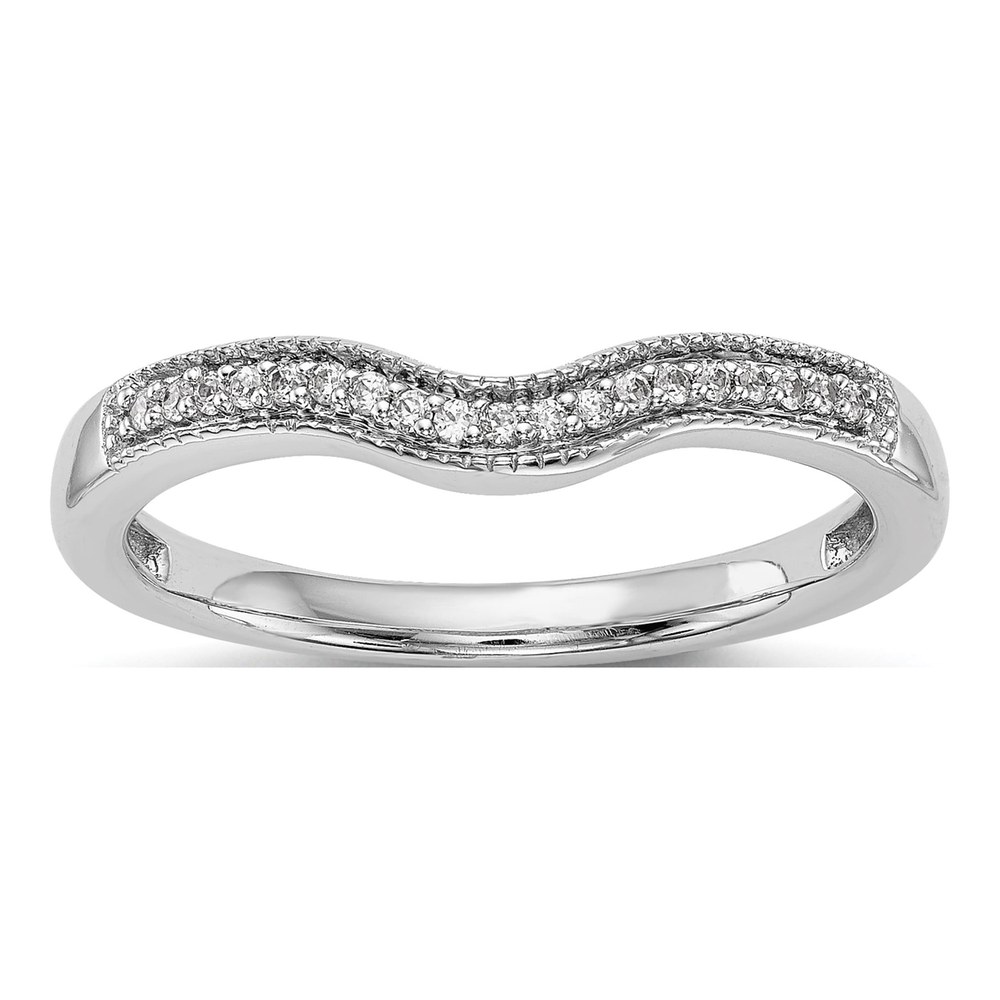 14K White Gold 1/15 ct tw Diamond Wedding Band