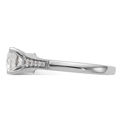 14K White Gold Peg Set Diamond Semi-Mount Ring – view 3