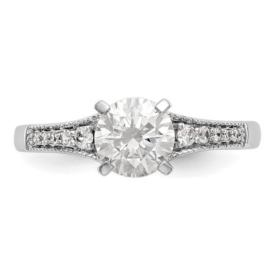 14K White Gold Peg Set Diamond Semi-Mount Ring – view 4