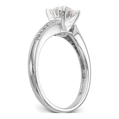 14K White Gold Peg Set Diamond Semi-Mount Ring – view 6