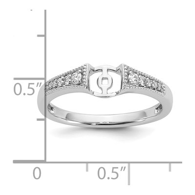 14K White Gold Peg Set Diamond Semi-Mount Ring – view 8