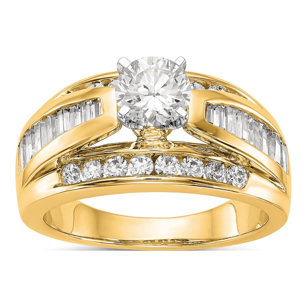 14K Yellow Gold Diamond Engagement Engagement Ring Semi-Mount