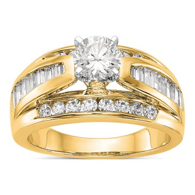 14K Yellow Gold Diamond Engagement Engagement Ring Semi-Mount