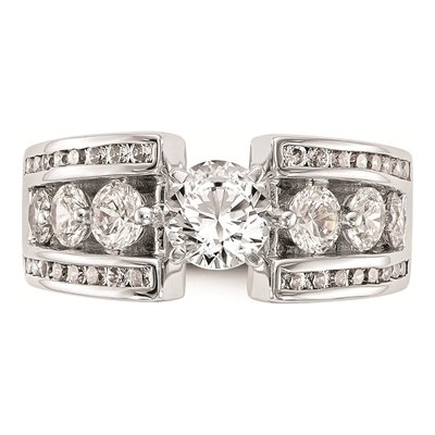 14K White Gold Diamond Engagement Ring Mounting – view 5