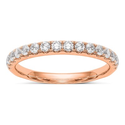 14K Rose Gold 1/2 ct tw Lab-Grown Diamond Wedding Band