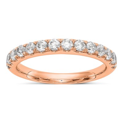 14K Rose Gold 3/4 ct tw Lab-Grown Diamond Wedding Band