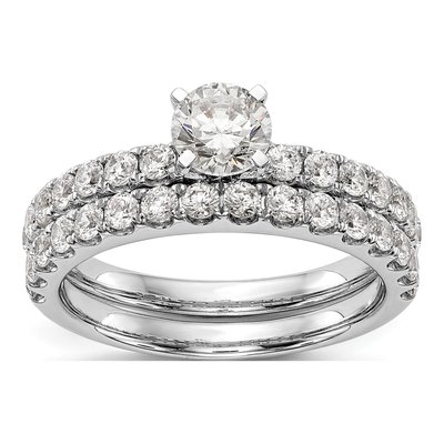 14K White Gold Lab-Grown Diamond Peg Engagement Engagement Ring Semi-Mount – view 8