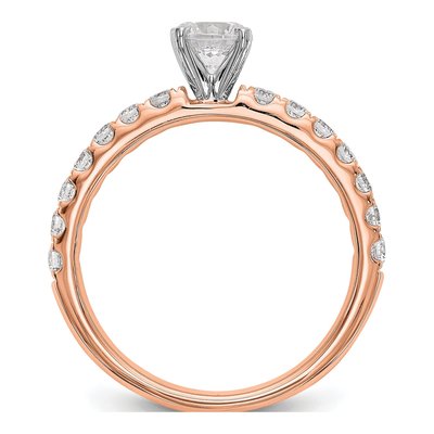 14K Rose Gold Lab-Grown Diamond Peg Engagement Engagement Ring Semi-Mount – view 3