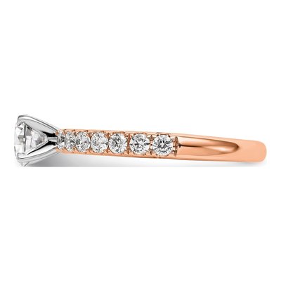 14K Rose Gold Lab-Grown Diamond Peg Engagement Engagement Ring Semi-Mount – view 4