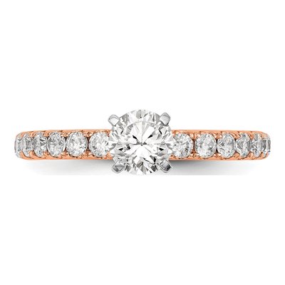 14K Rose Gold Lab-Grown Diamond Peg Engagement Engagement Ring Semi-Mount – view 5