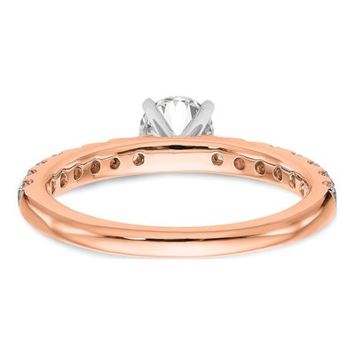 14K Rose Gold Lab-Grown Diamond Peg Engagement Engagement Ring Semi-Mount – view 6