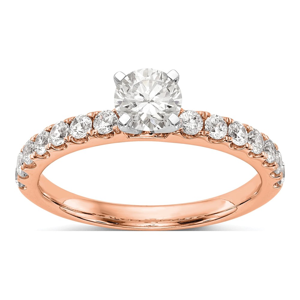 14K Rose Gold Lab-Grown Diamond Peg Engagement Engagement Ring Semi-Mount