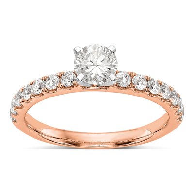 14K Rose Gold Lab-Grown Diamond Peg Engagement Engagement Ring Semi-Mount