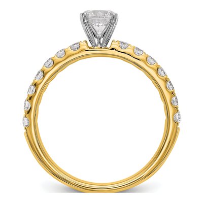 14K Yellow Gold Lab-Grown Diamond Peg Engagement Engagement Ring Semi-Mount – view 3