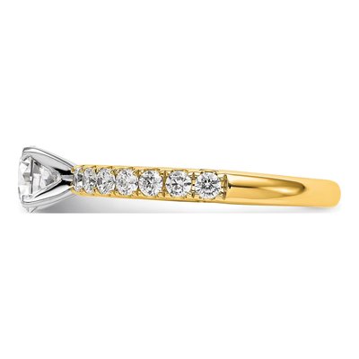 14K Yellow Gold Lab-Grown Diamond Peg Engagement Engagement Ring Semi-Mount – view 4