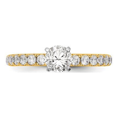 14K Yellow Gold Lab-Grown Diamond Peg Engagement Engagement Ring Semi-Mount – view 5