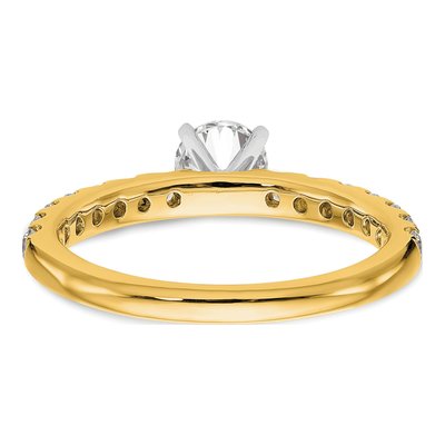 14K Yellow Gold Lab-Grown Diamond Peg Engagement Engagement Ring Semi-Mount – view 6