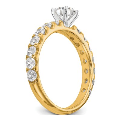 14K Yellow Gold Lab-Grown Diamond Peg Engagement Engagement Ring Semi-Mount – view 7