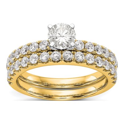 14K Yellow Gold Lab-Grown Diamond Peg Engagement Engagement Ring Semi-Mount – view 8
