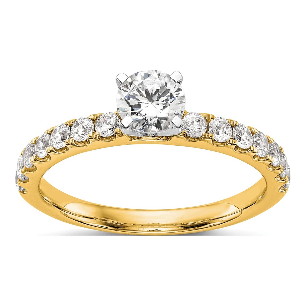 14K Yellow Gold Lab-Grown Diamond Peg Engagement Engagement Ring Semi-Mount