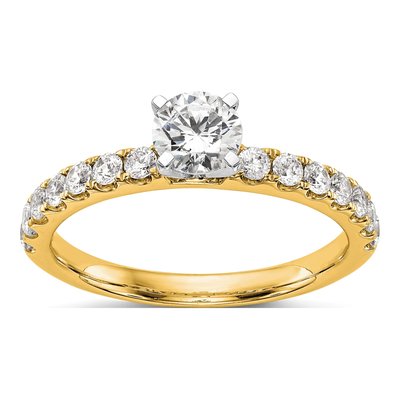 14K Yellow Gold Lab-Grown Diamond Peg Engagement Engagement Ring Semi-Mount