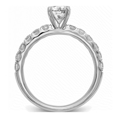 14K White Gold Lab-Grown Diamond Peg Engagement Ring Semi-Mount – view 3