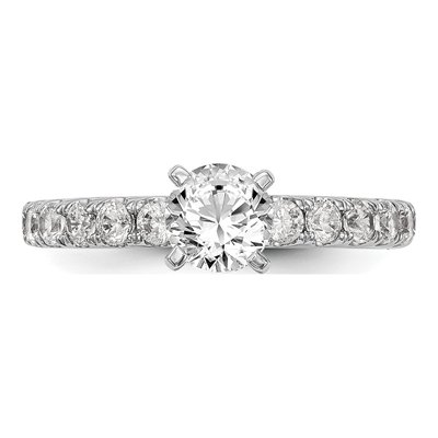 14K White Gold Lab-Grown Diamond Peg Engagement Ring Semi-Mount – view 5