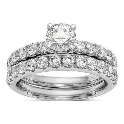 14K White Gold Lab-Grown Diamond Peg Engagement Ring Semi-Mount – view 8