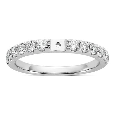14K White Gold Lab-Grown Diamond Peg Engagement Ring Semi-Mount